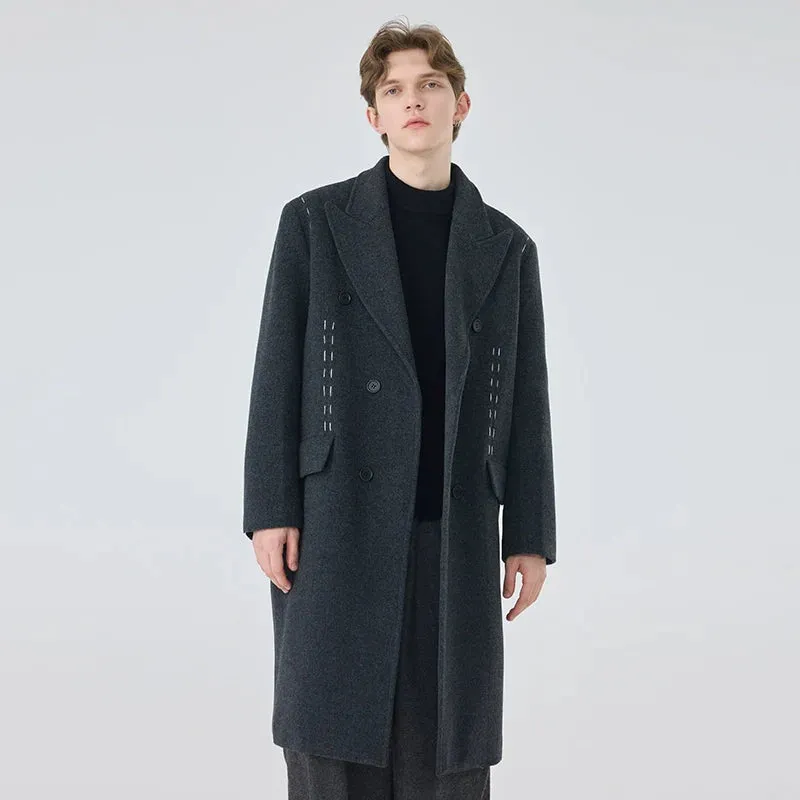 Dark Grey Double-Breasted Overcoat