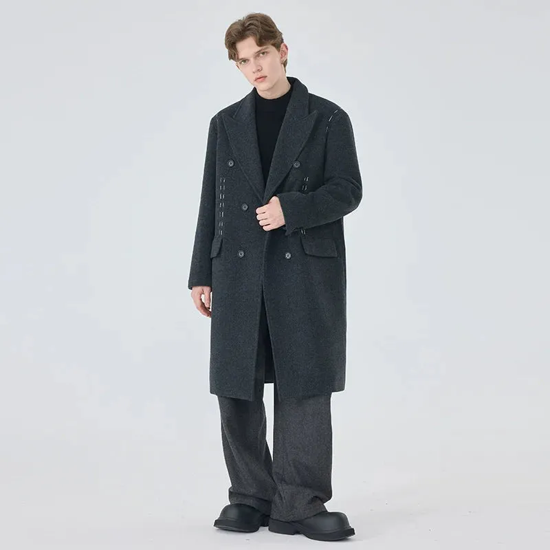 Dark Grey Double-Breasted Overcoat