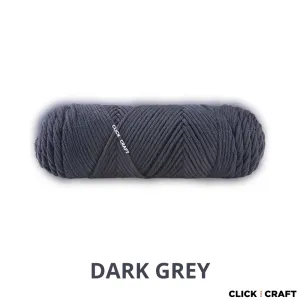 Dark Grey Knitting Cotton Yarn | 8-ply Light Worsted Double Knitting