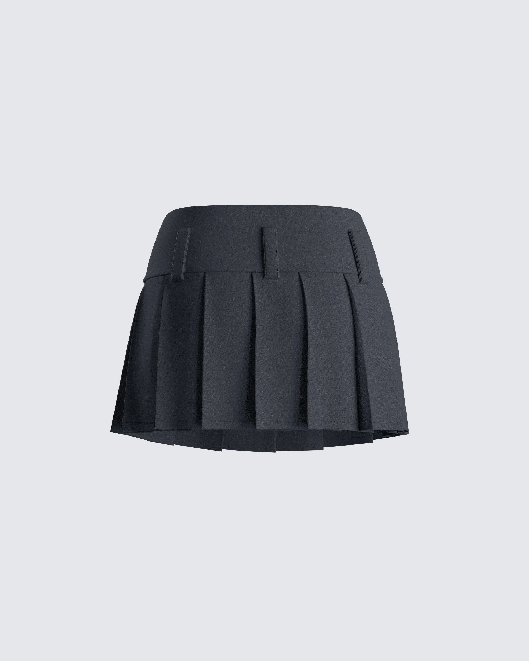 Deb Black Suiting Pleat Mini Skirt