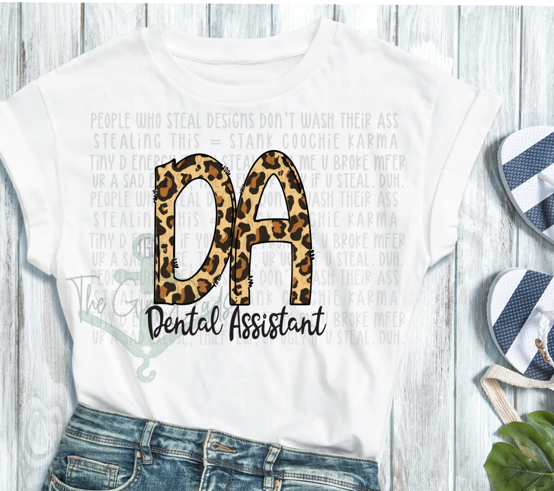 Dental Assistant Leopard  Top Design