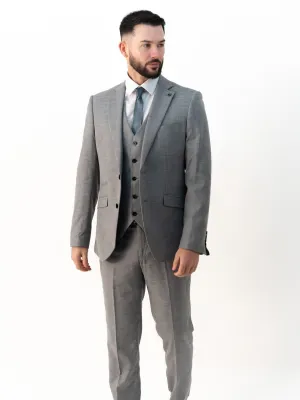 Edward Silver Three-Piece Suit