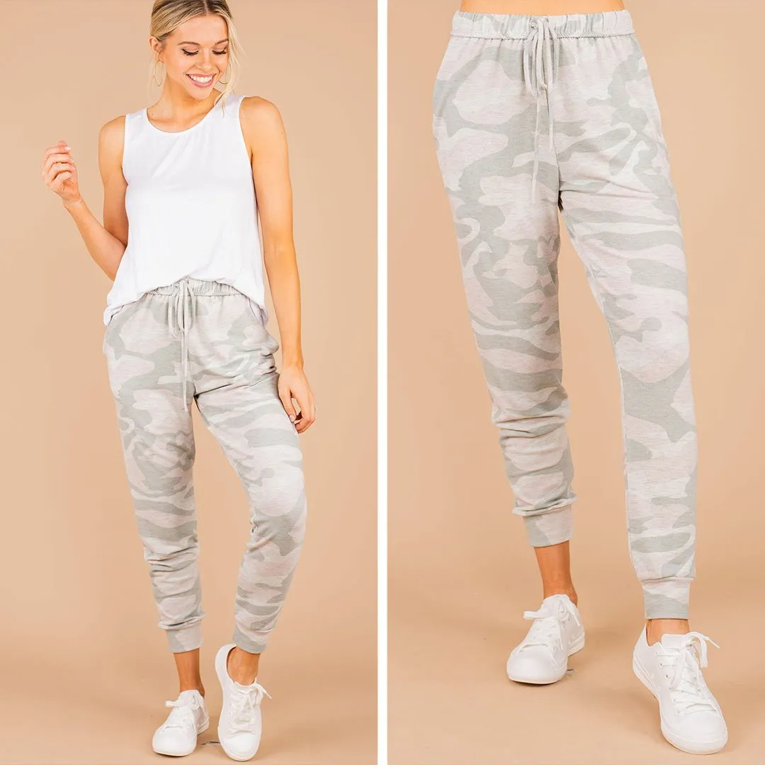 Feeling Your Best Gray Camo Joggers