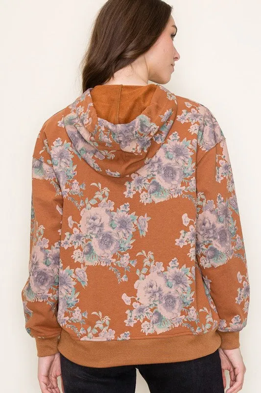 Floral Terry Hoodies - 3 colors! - FINAL SALE