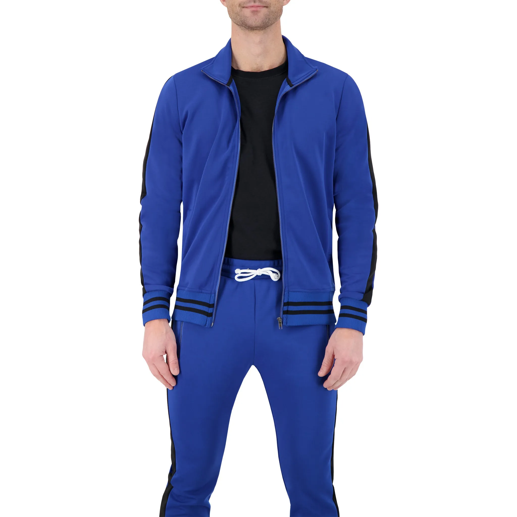 Full Zip Striped Athletic Jacket
