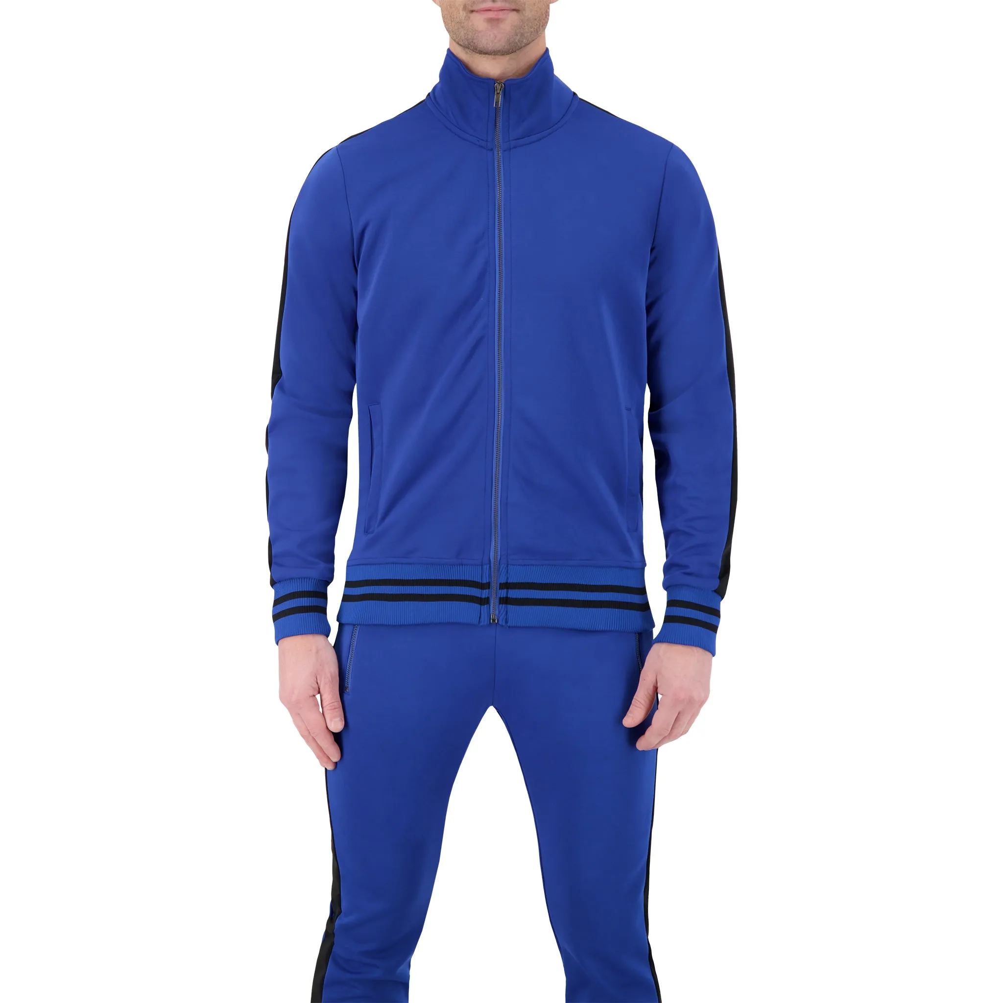 Full Zip Striped Athletic Jacket