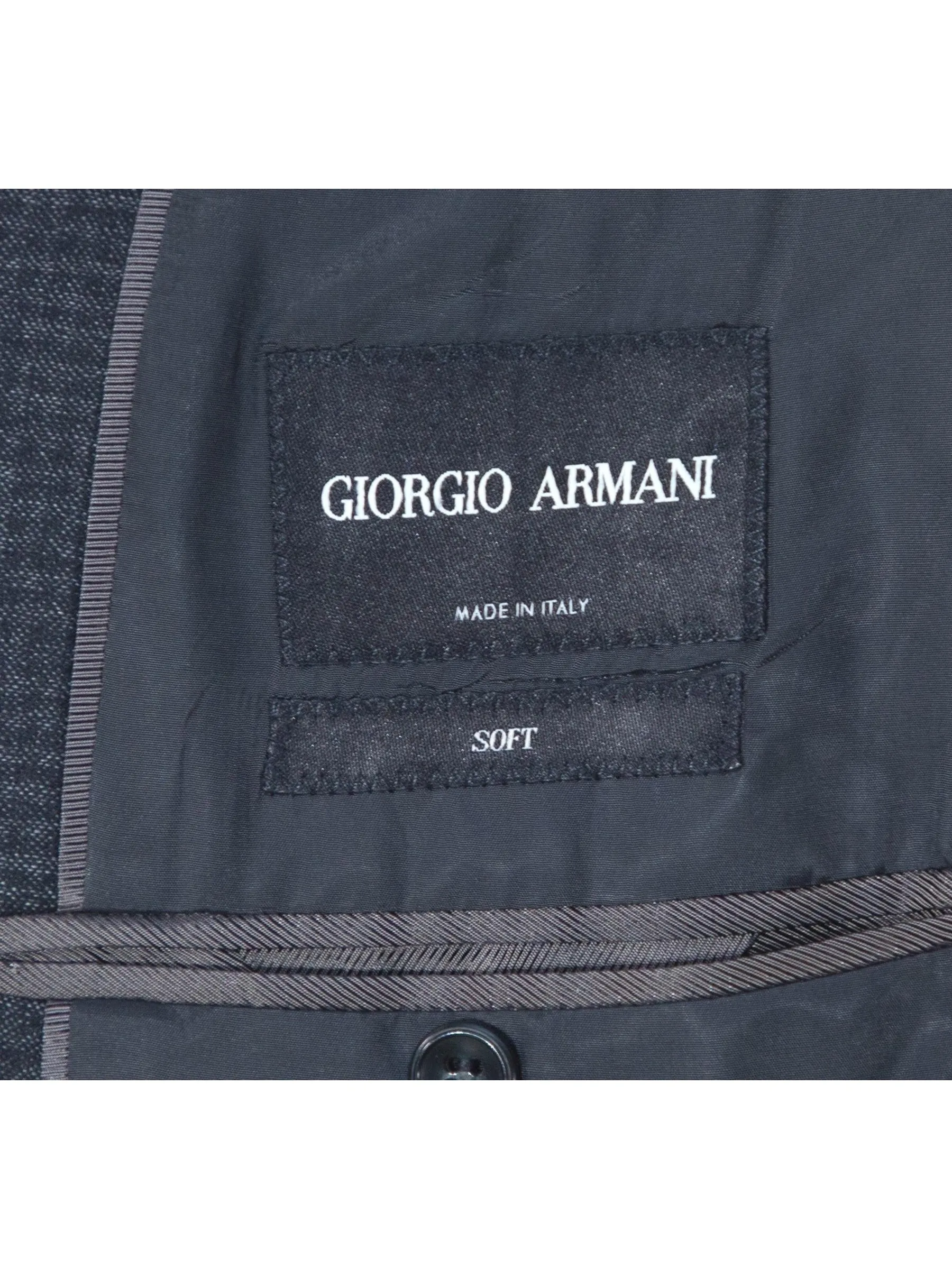 Giorgio Armani Mens Charcoal Gingham Wool Blend 2 Piece Suit