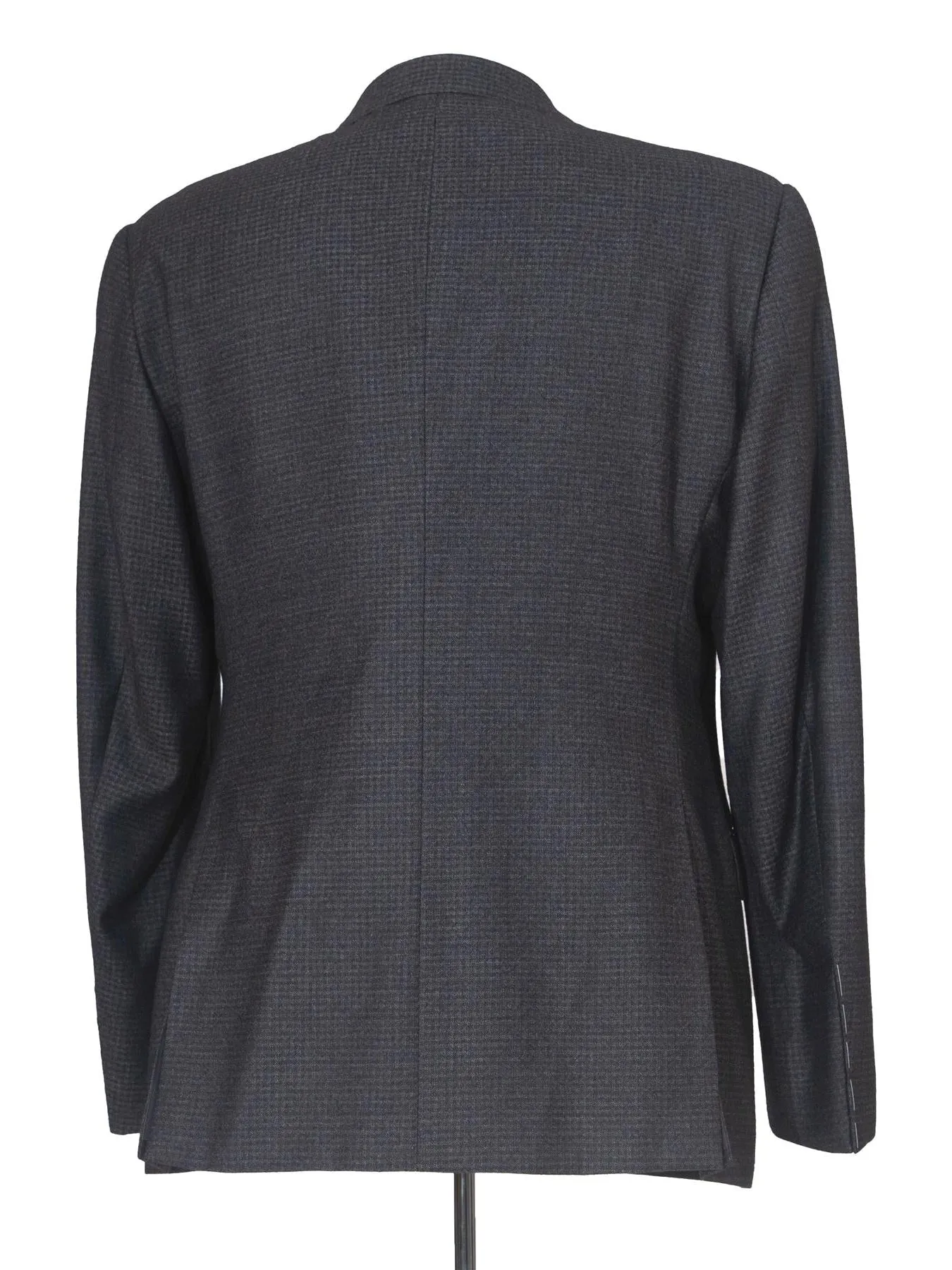 Giorgio Armani Mens Charcoal Gingham Wool Blend 2 Piece Suit