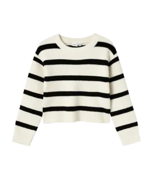 Girls Nilla Short Knit Jumper in Jet Stream