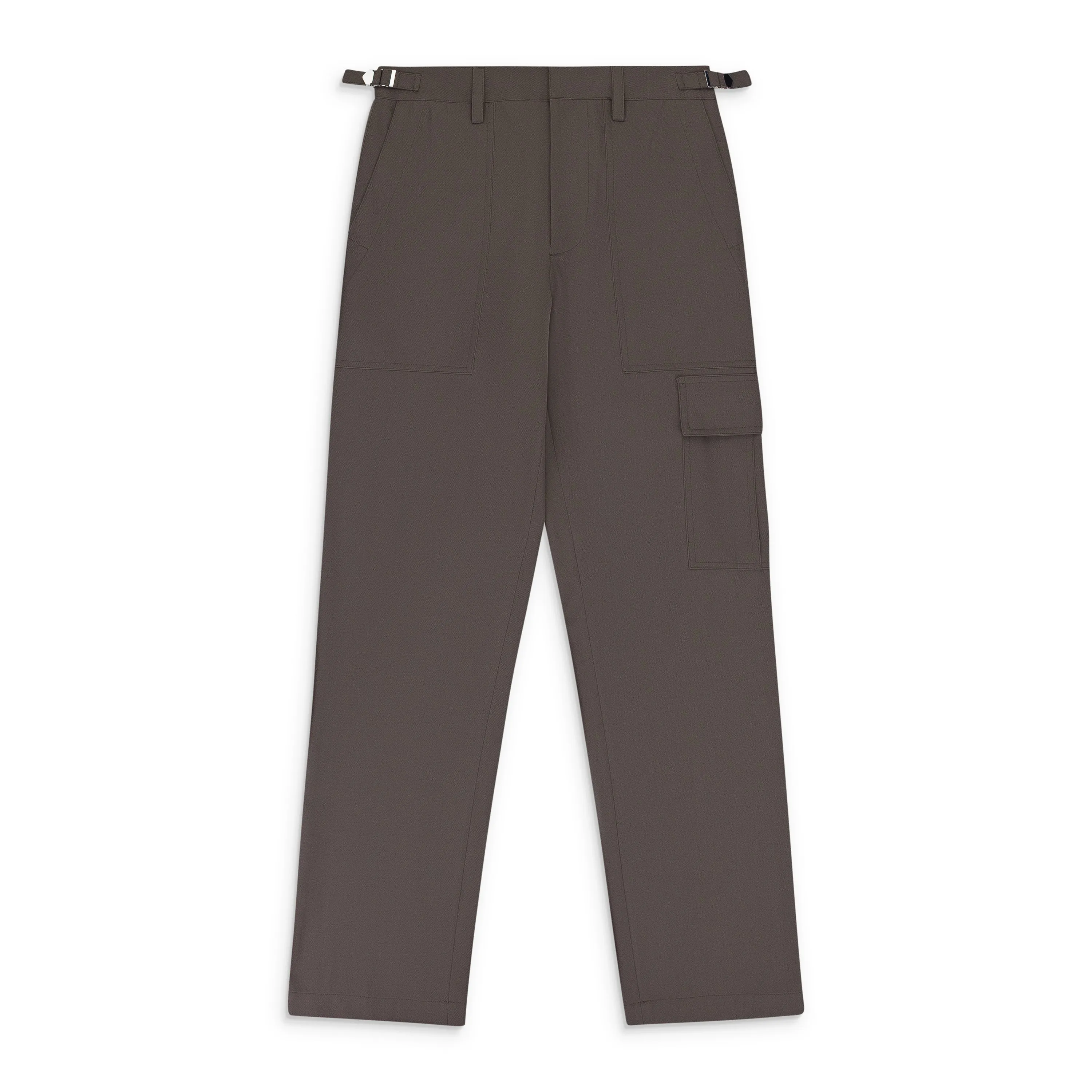 GREY MILITARY STRAIGHT LEG COBBLESTONE TROUSERS