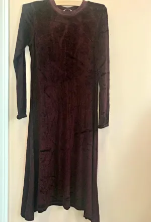 Hardtail Kids Velour Long Burgundy Dress
