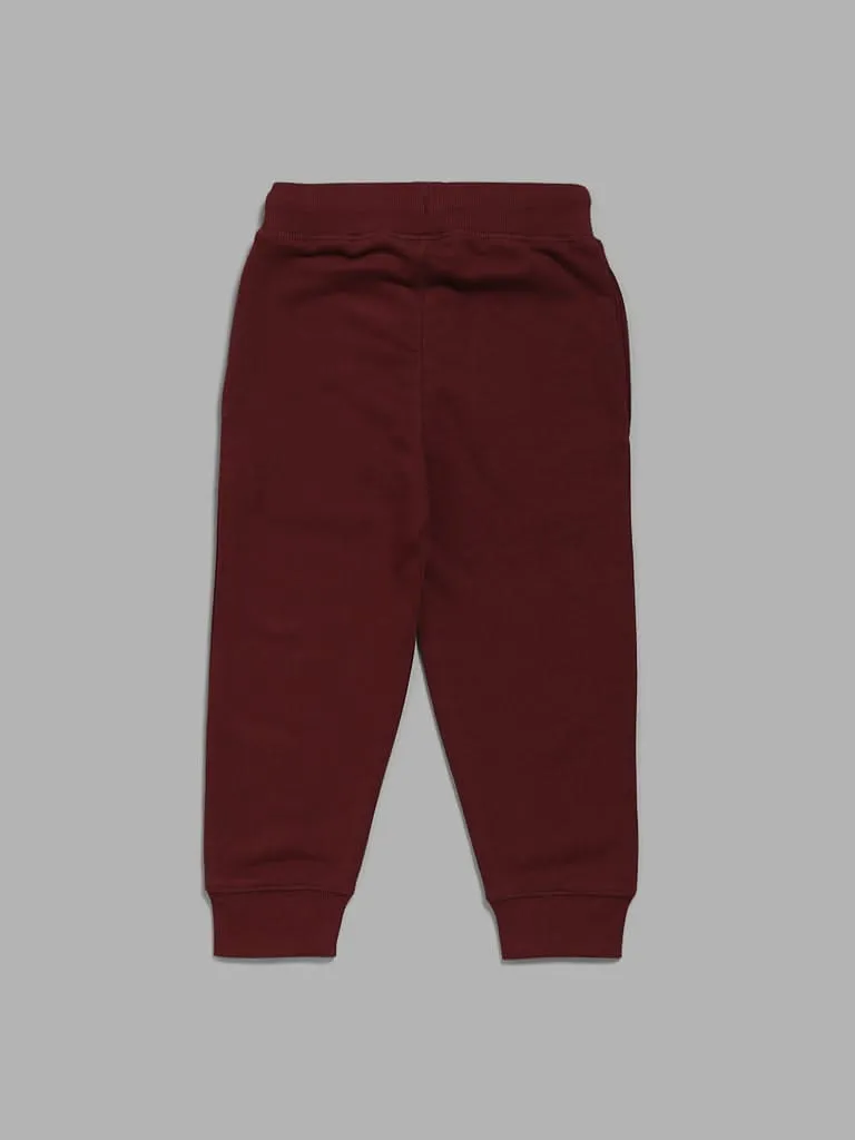 HOP Kids Wine Football Printed Joggers