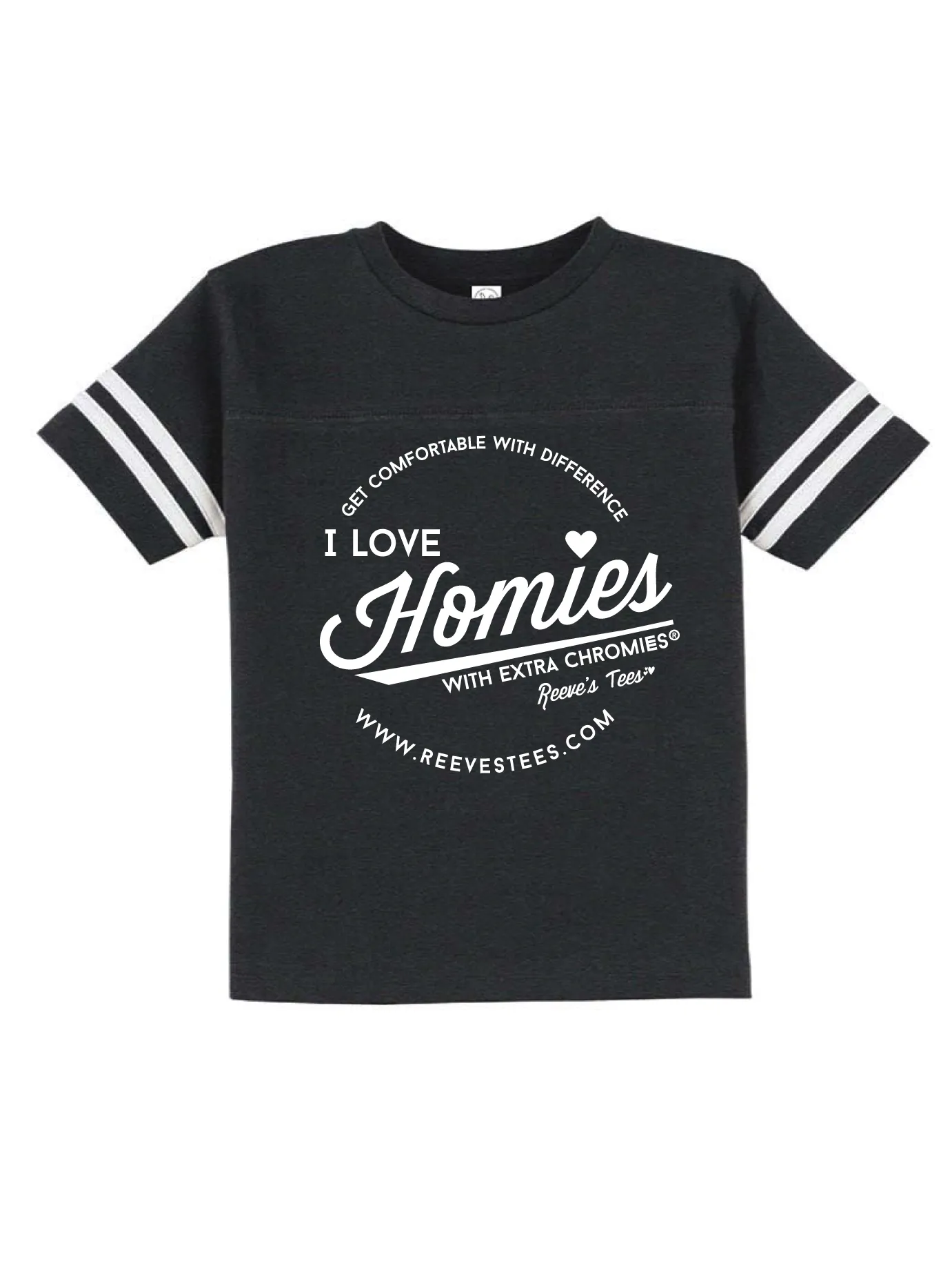 HWEC - Football Style - I Love Homies with Extra Chromies&reg; (SUPPORTERS) - Toddler - Short Sleeve Tee - Multiple Colors