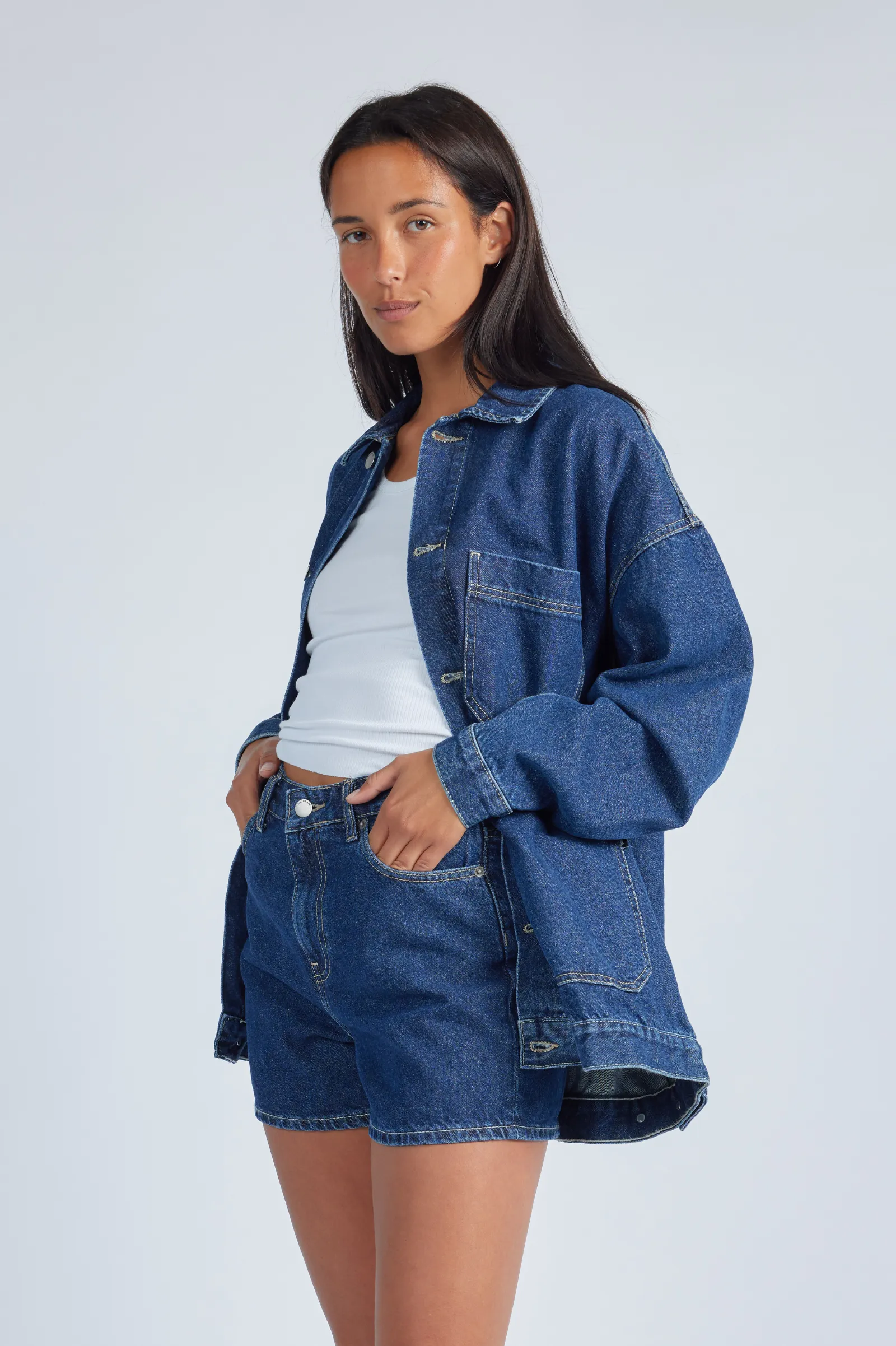 Ina Worker Jacket - Pebble Dark Retro