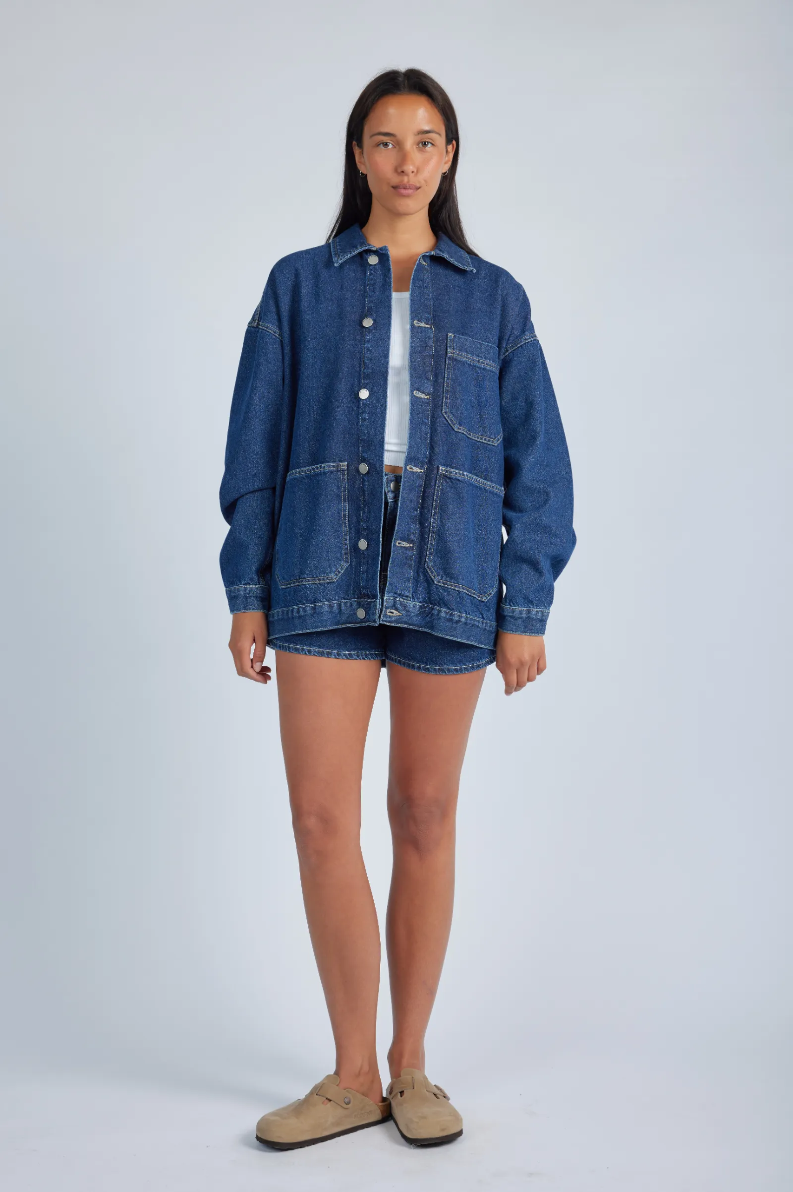 Ina Worker Jacket - Pebble Dark Retro