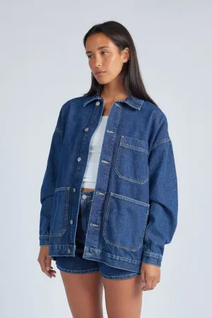 Ina Worker Jacket - Pebble Dark Retro