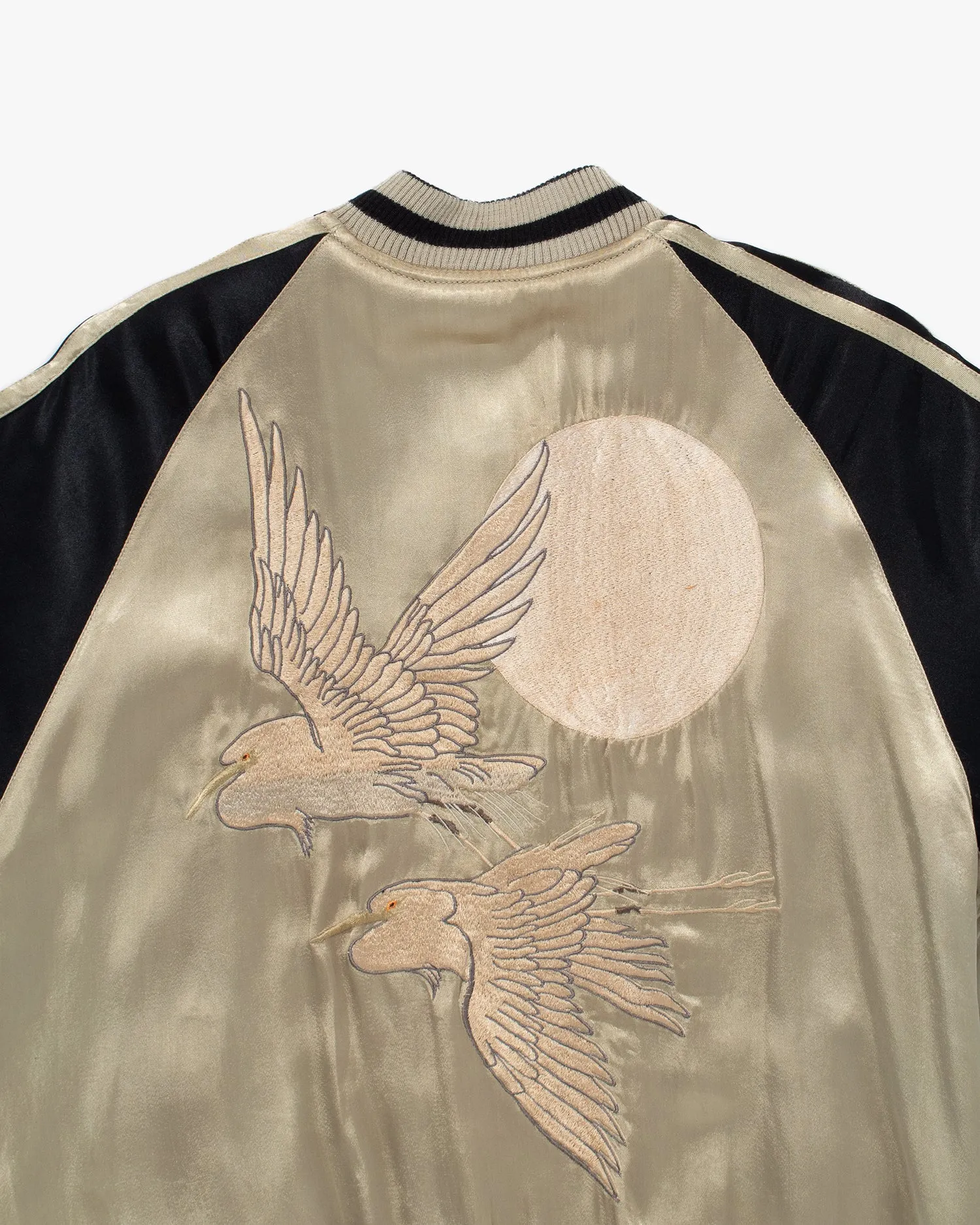 Japanese Repro Souvenir Jacket, Reversible, Black with Samurai - M