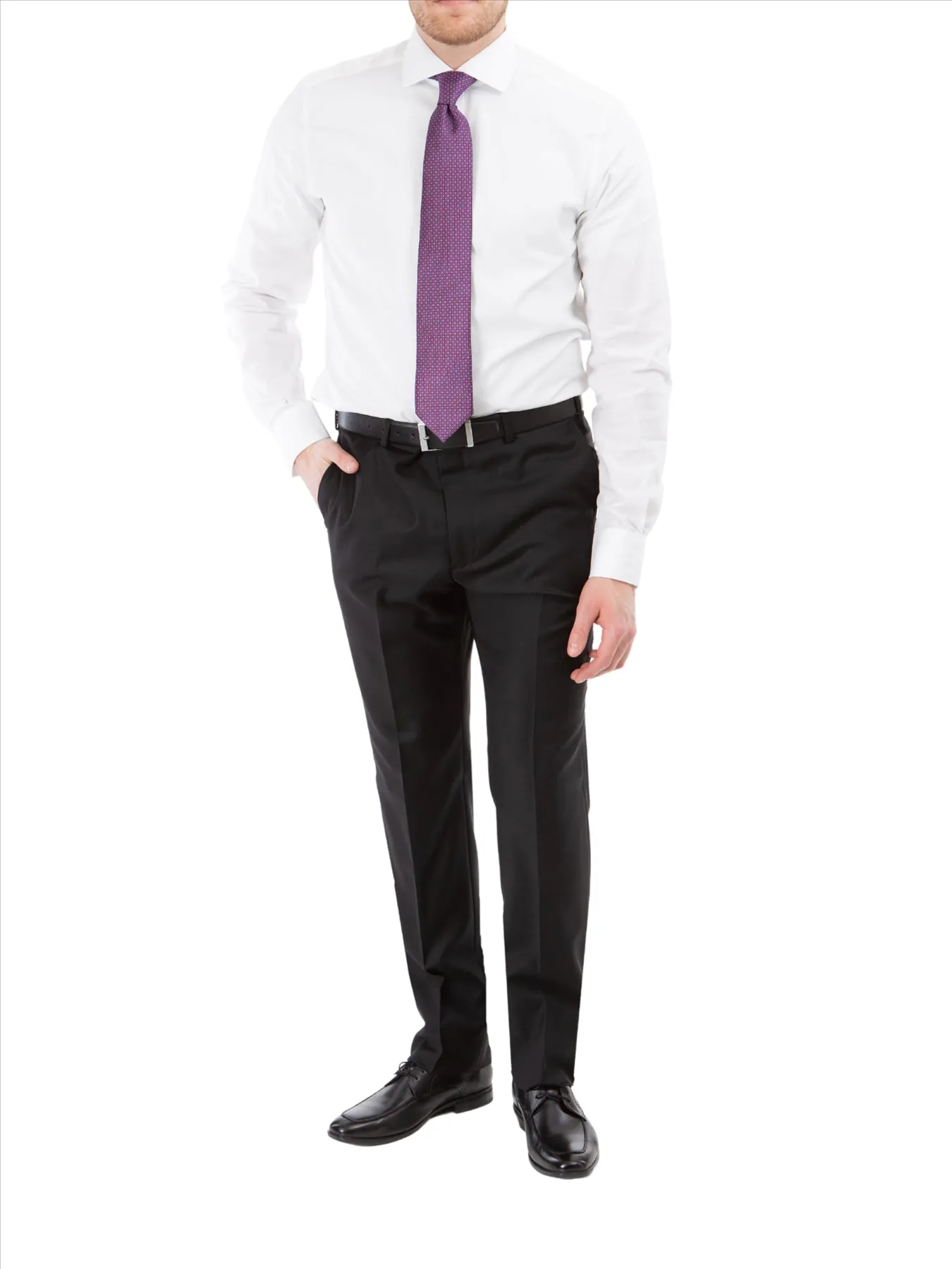 John Varvatos Half-Canvassed Black Two Button Wool Blend Suit