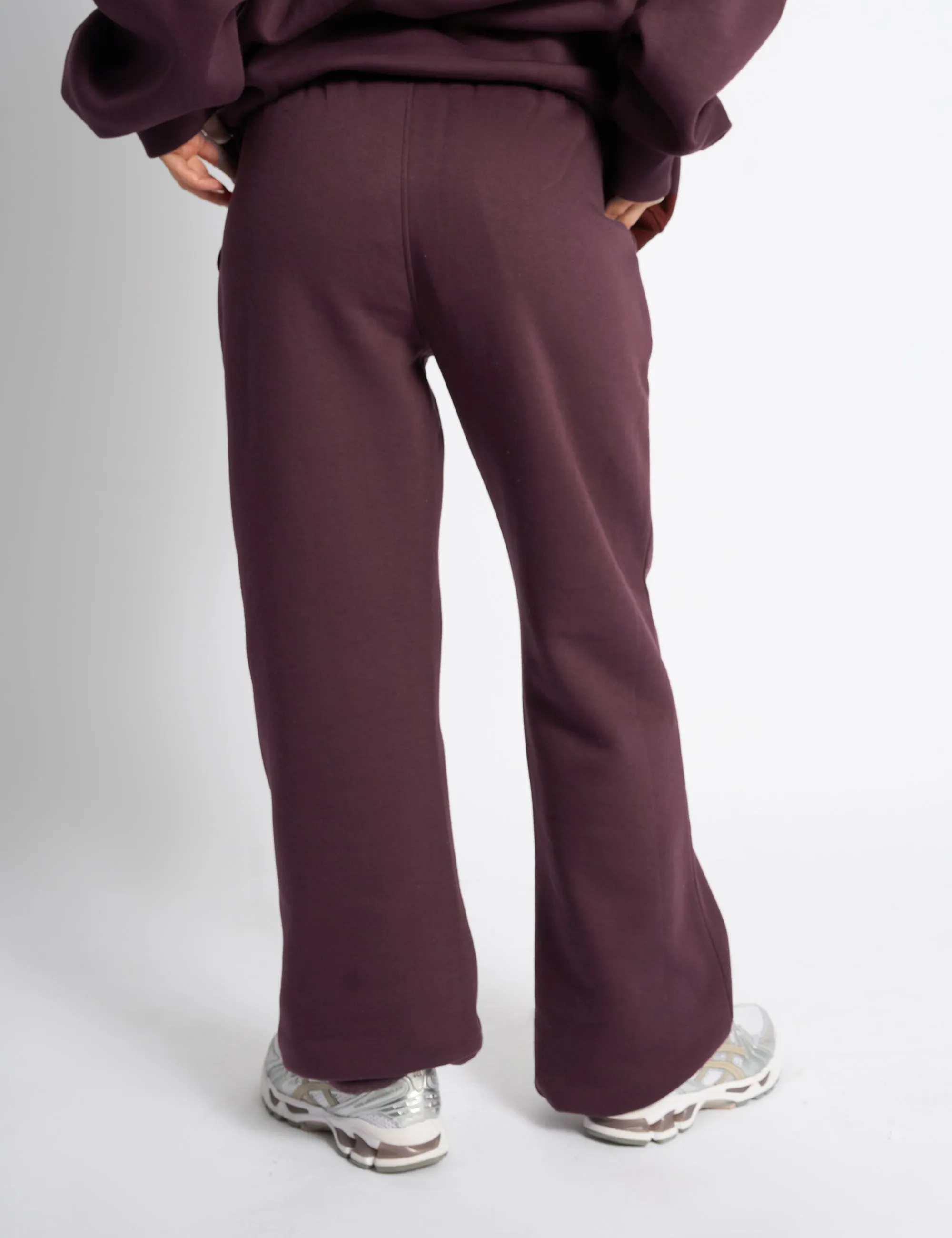 Kaiia Logo Wide Leg Joggers Dark Cherry
