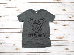 Kinda Salty Mickey Pretzel T Shirt - Infant Toddler Youth Mickey Shirt - Disney Kids Snack Goals Shirt