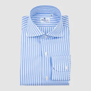 Light Blue & White Striped, Eduardo Spread Collar, Napoli Fit 170/2 Dress Shirt