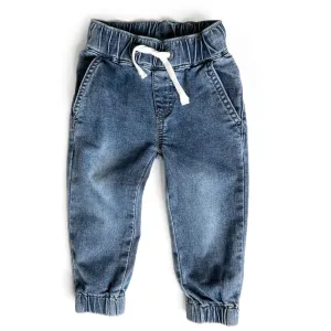 Little Bipsy - Chino Joggers in Light Wash Denim