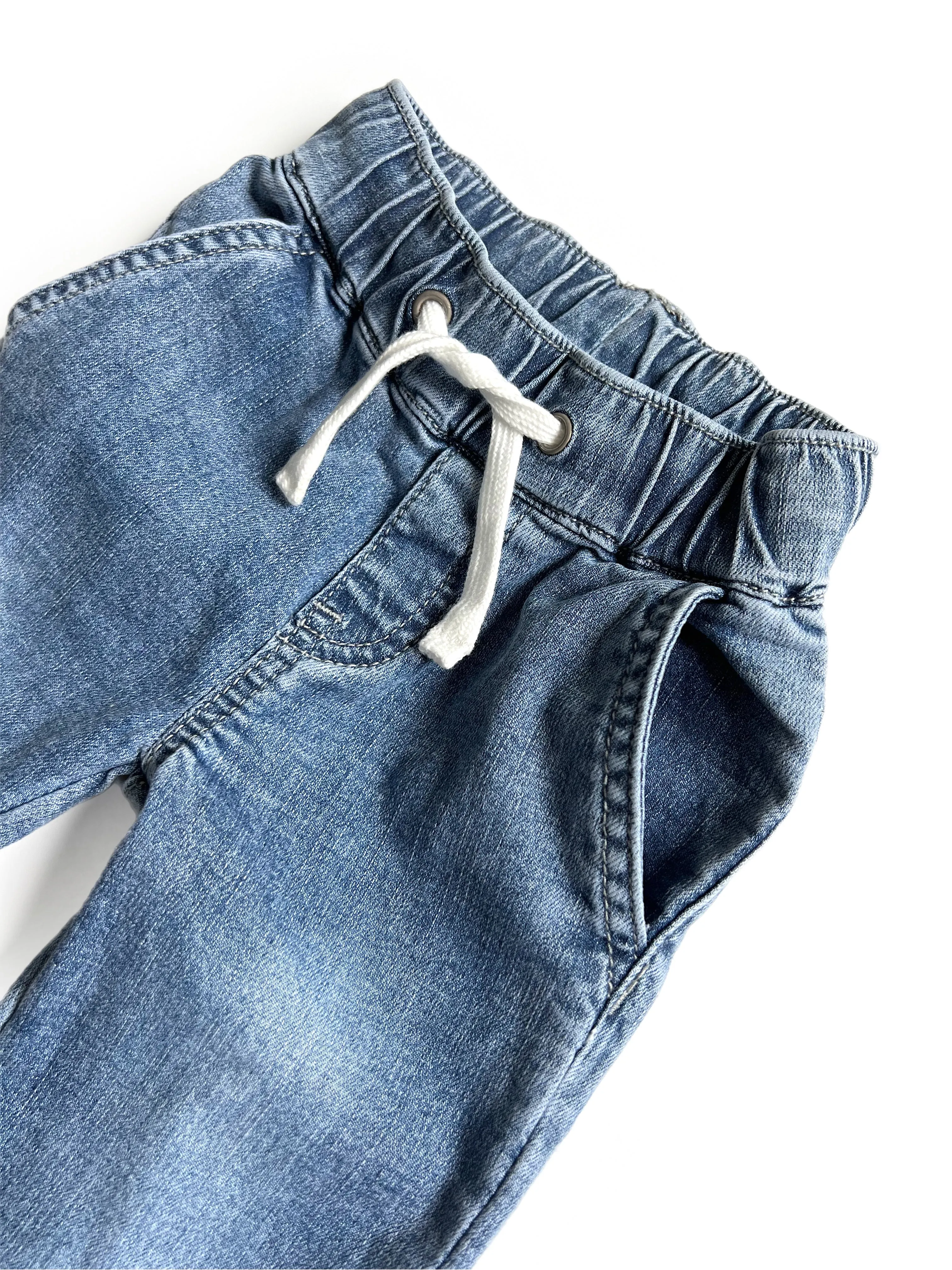 Little Bipsy - Chino Joggers in Light Wash Denim