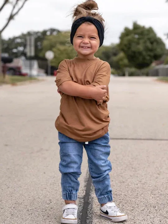 Little Bipsy - Chino Joggers in Light Wash Denim