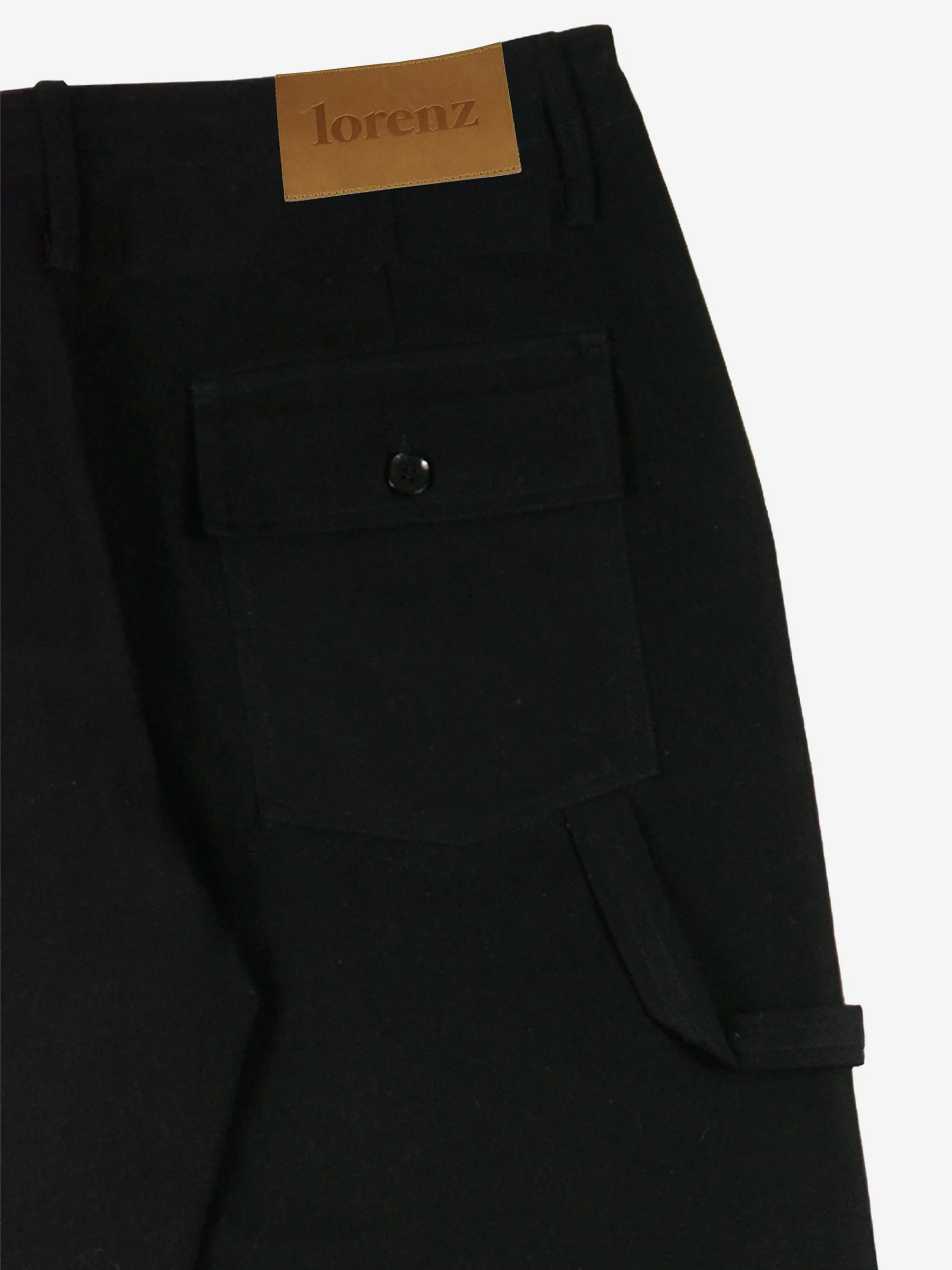 Lorenz Uniform Pleated Wide Leg Pant - Black