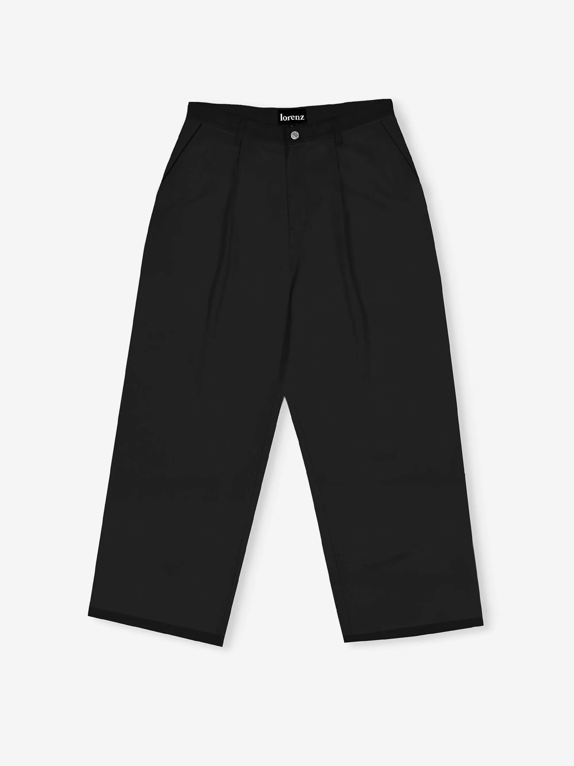 Lorenz Uniform Pleated Wide Leg Pant - Black