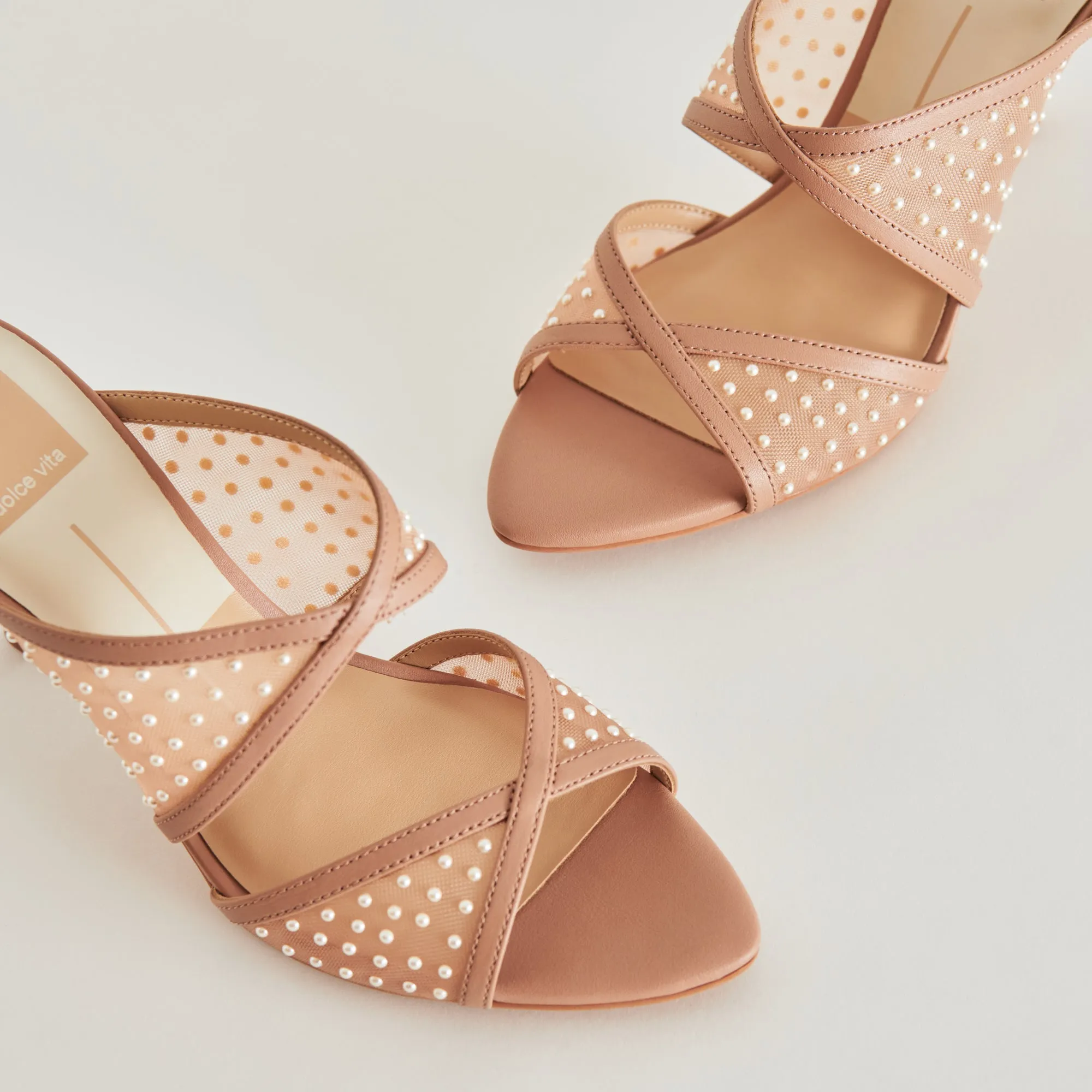 MANDEL PEARL HEELS COCOA MESH