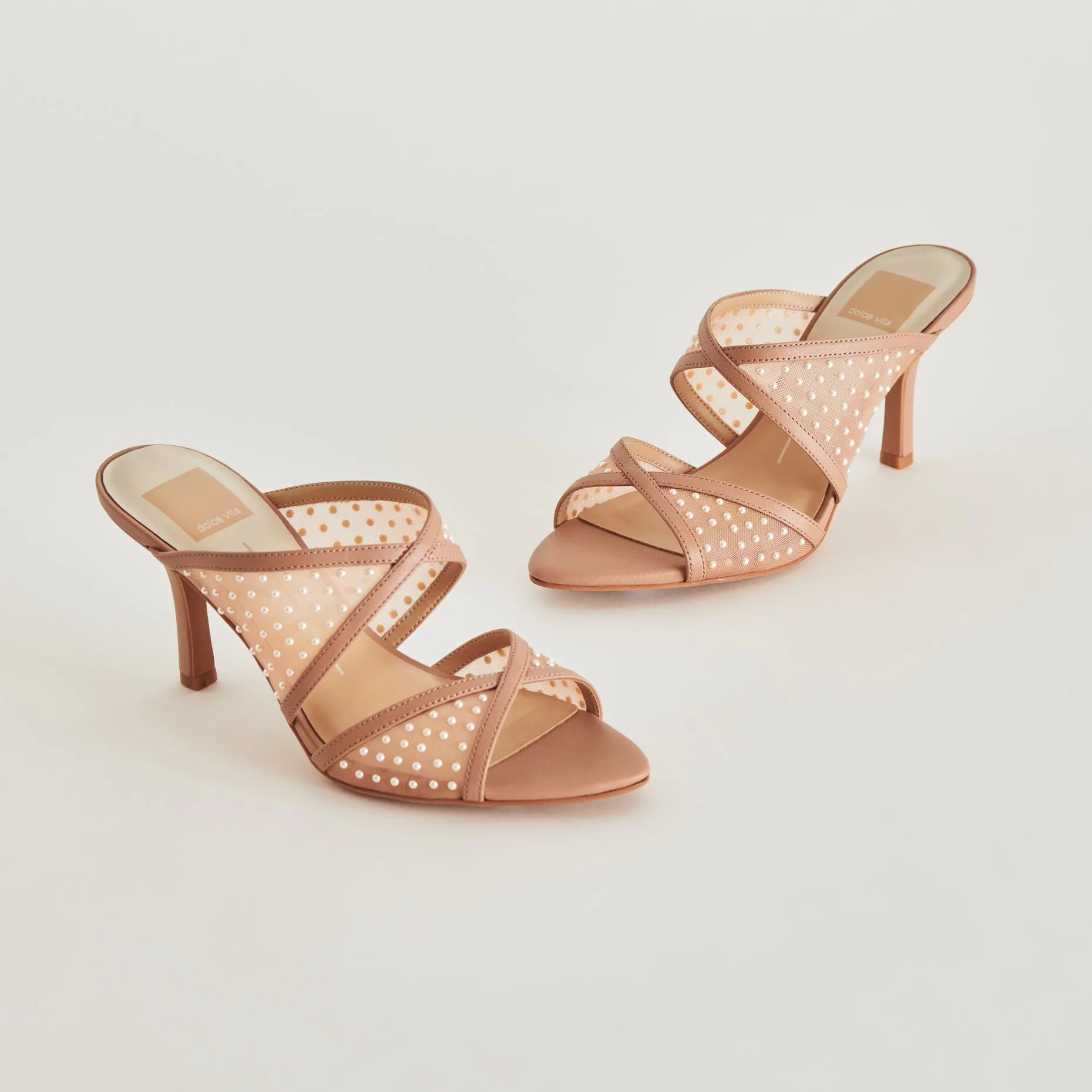 MANDEL PEARL HEELS COCOA MESH