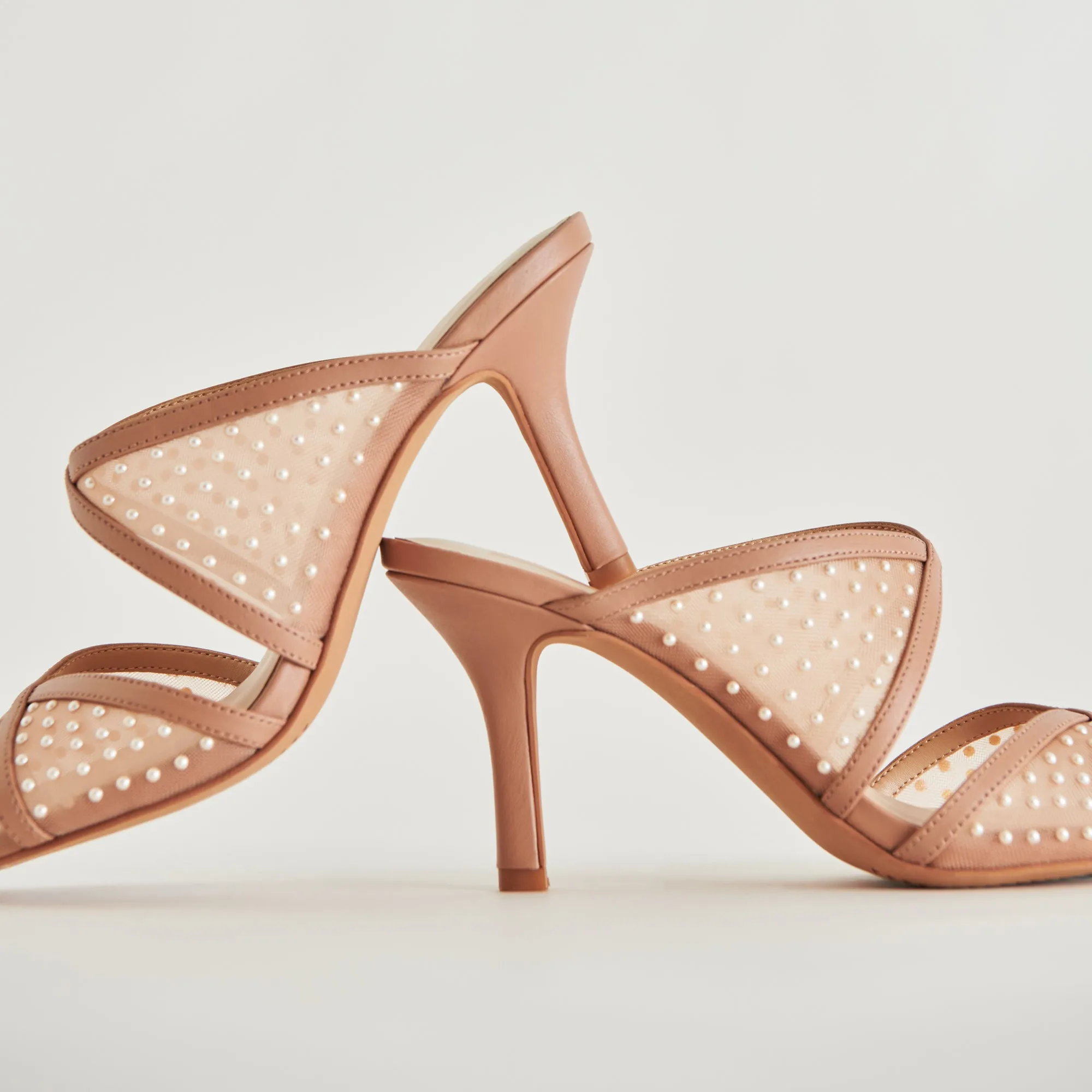 MANDEL PEARL HEELS COCOA MESH