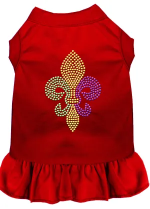 Mardi Gras Fleur De Lis Rhinestone Dress Red Xxxl