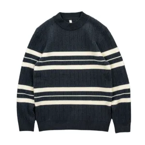Men’s Striped Textured Knit Sweater