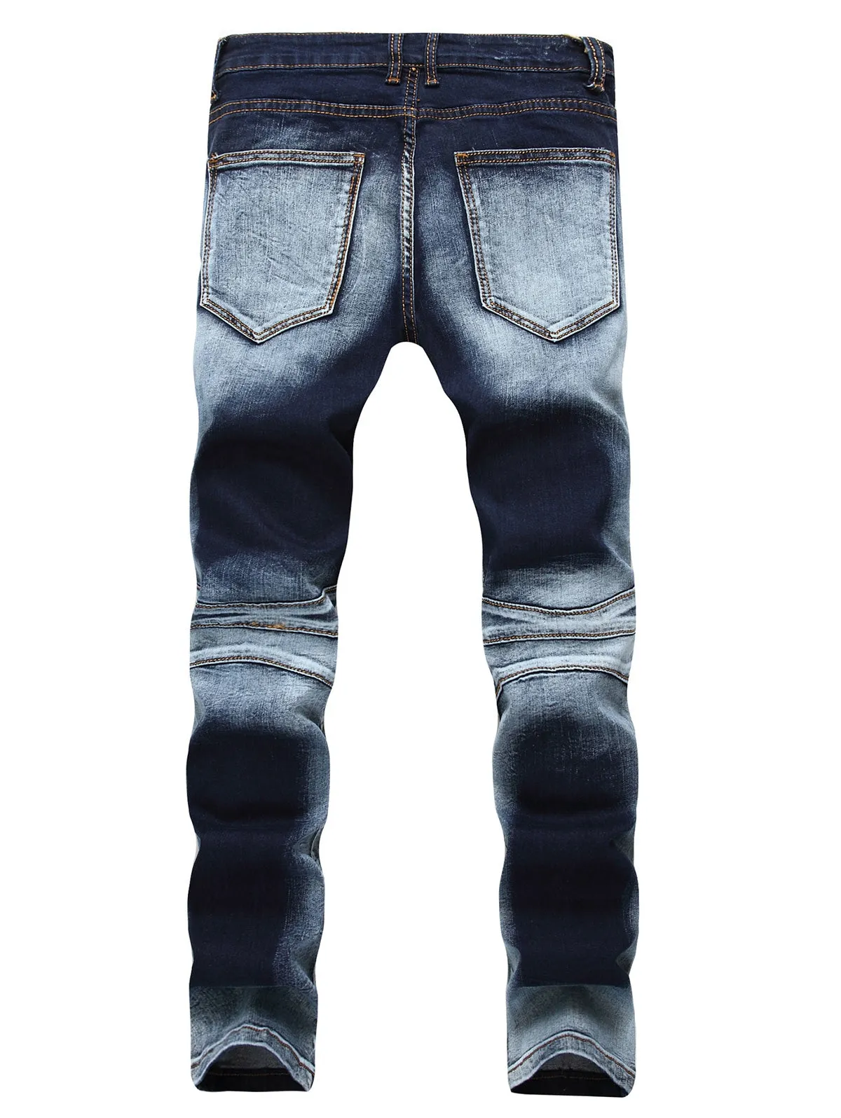 Men's Wash Ripped Acid Moto Jeans