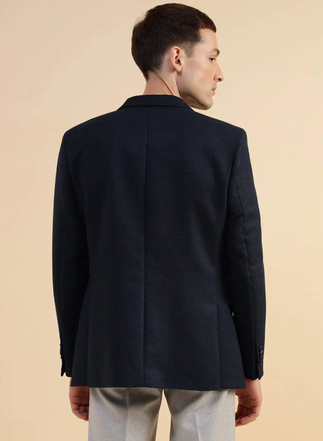 Navy Blue Tweed Jacket