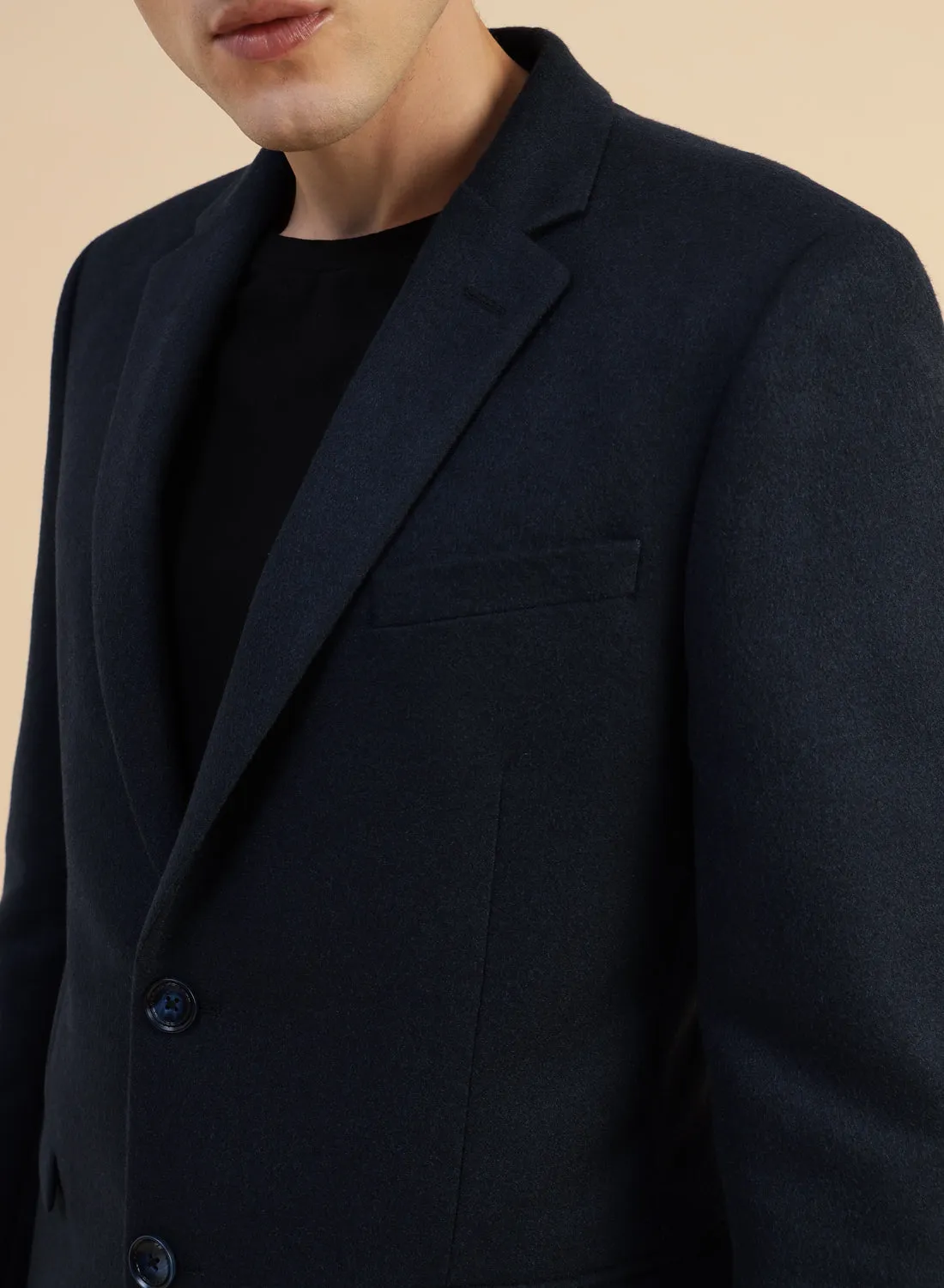 Navy Blue Tweed Jacket