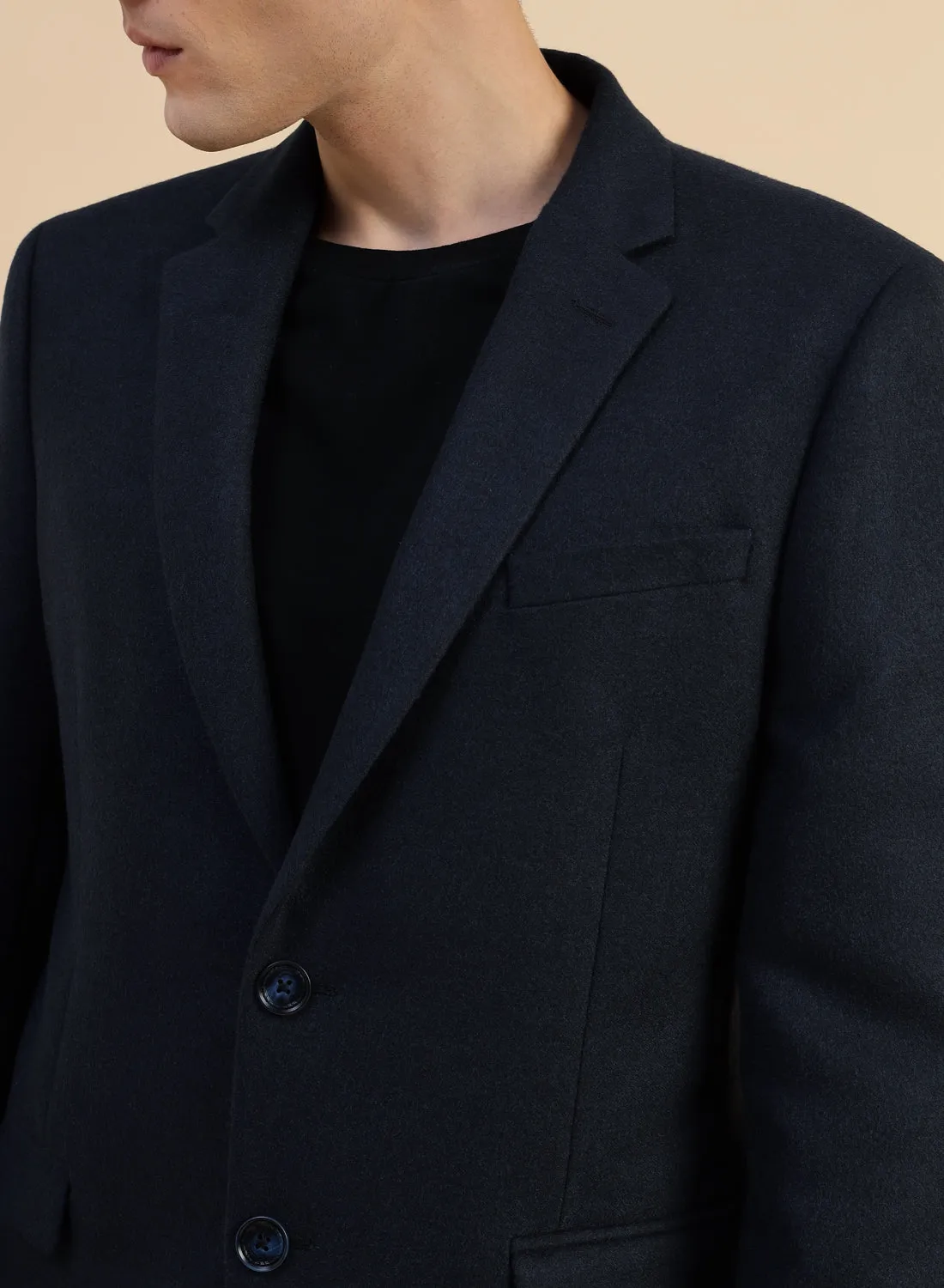 Navy Blue Tweed Jacket