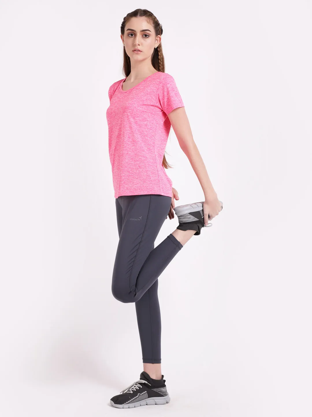 Neo Pink Twisty Back Tee
