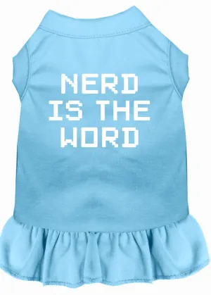 Nerd Is The Word Screen Print Dress Baby Blue Med