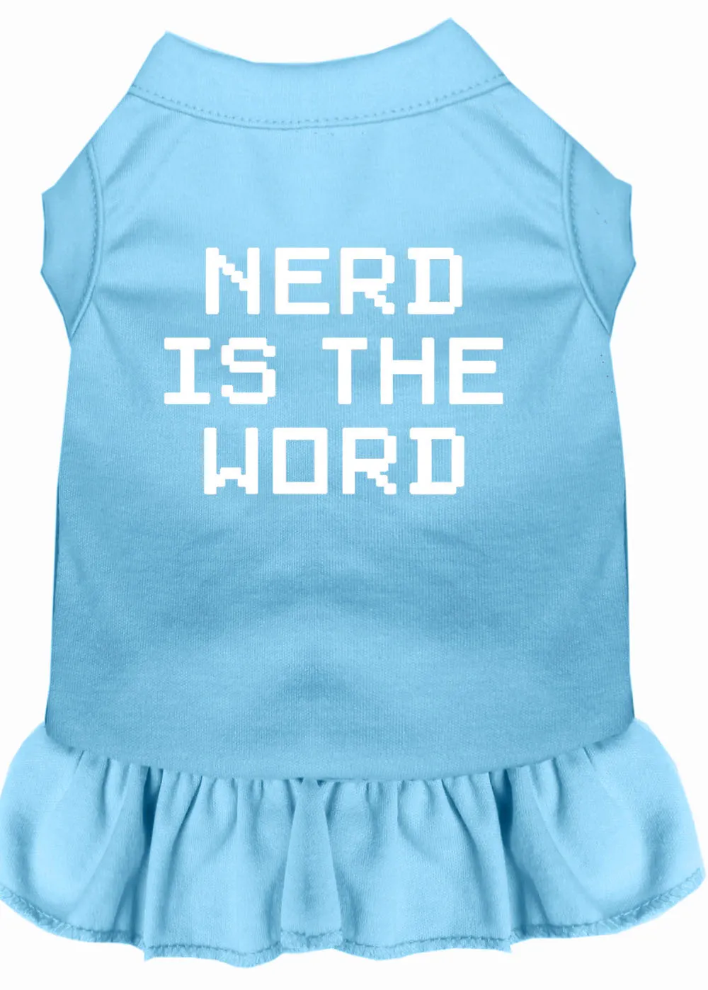 Nerd Is The Word Screen Print Dress Baby Blue Med