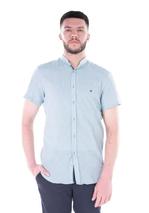 Official Short Sleeve Linen Shirt - Cyan