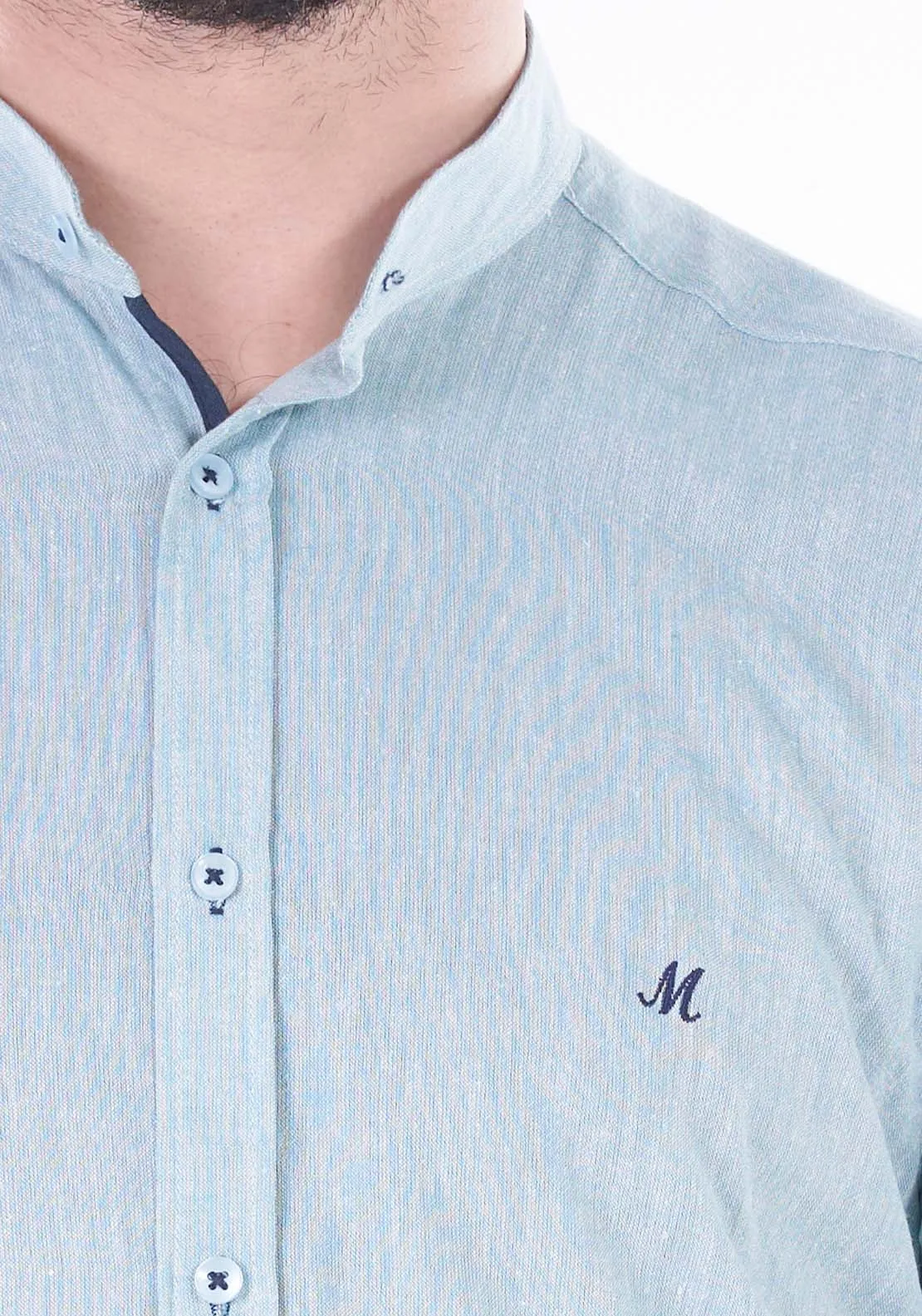 Official Short Sleeve Linen Shirt - Cyan