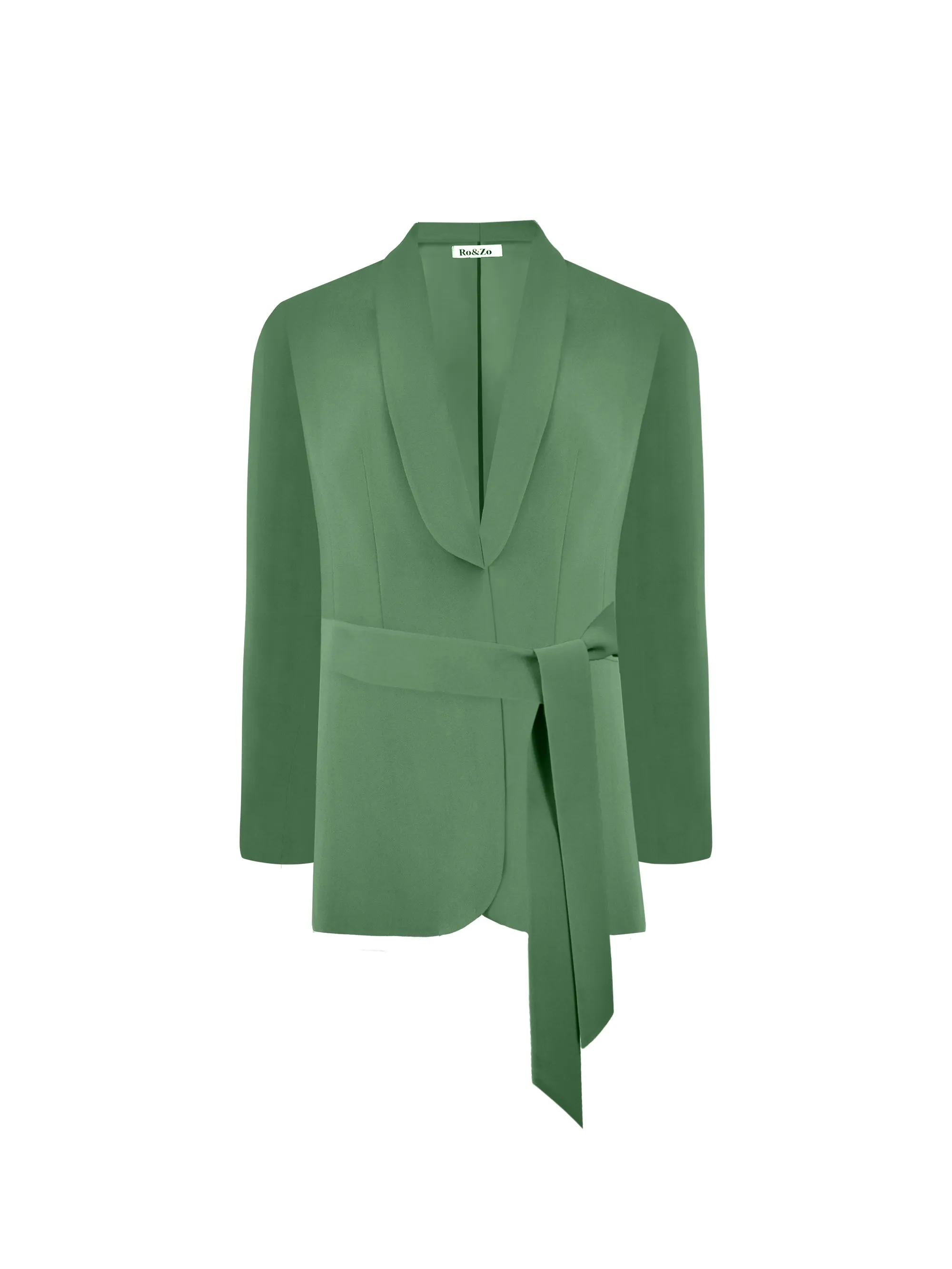 Olive Green Belted Blazer