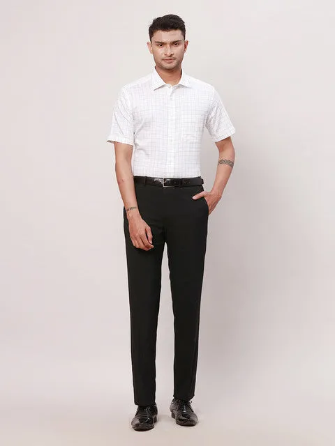 Park Avenue Men Brown Checks Regular Fit Cotton Formal Shirts