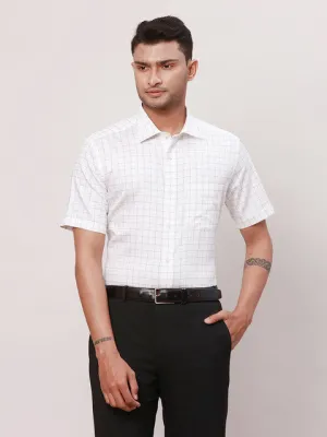 Park Avenue Men Brown Checks Regular Fit Cotton Formal Shirts