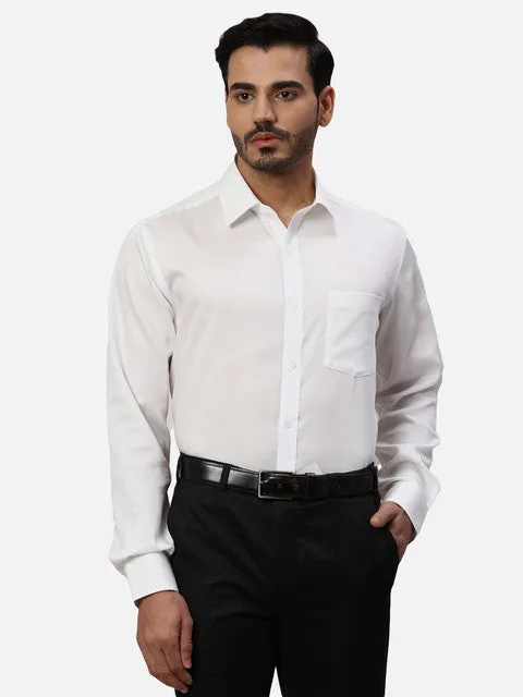 Park Avenue Men Brown Solid Regular Fit Cotton Formal Shirts