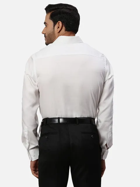 Park Avenue Men Brown Solid Regular Fit Cotton Formal Shirts