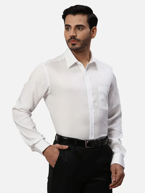 Park Avenue Men Brown Solid Regular Fit Cotton Formal Shirts
